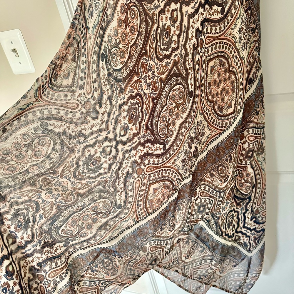 BCBGMaxAzria Asymmetrical Paisley Dress - Black and Brown - Picture 2 of 4